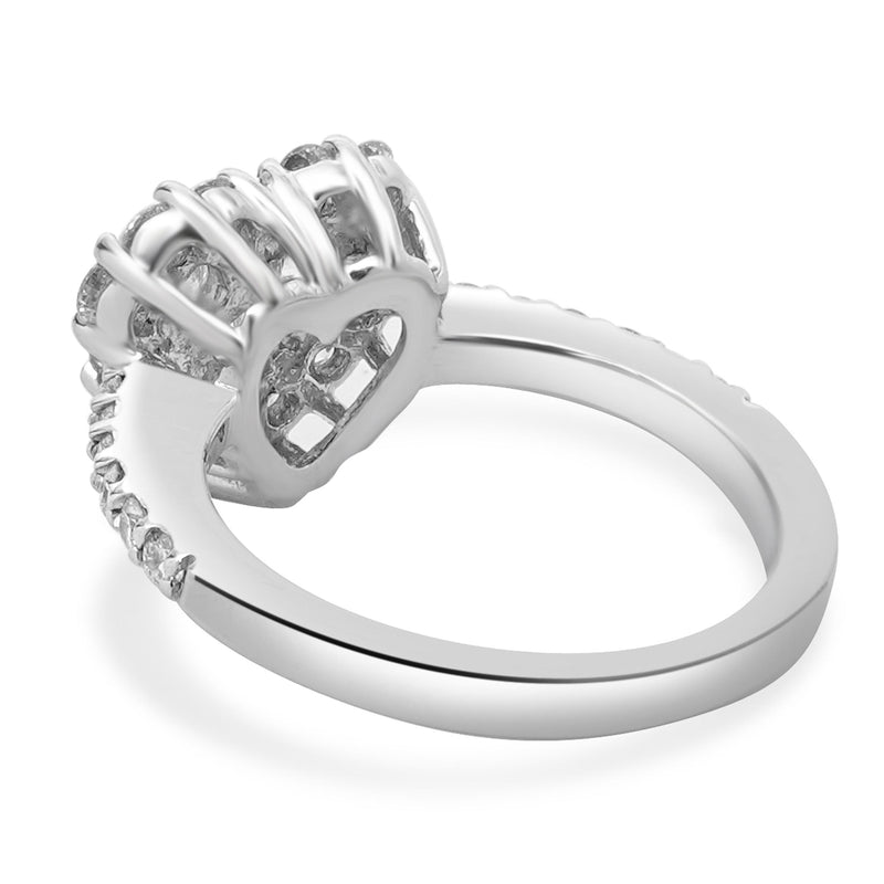 Effy 14 Karat White Gold Diamond Heart Ring