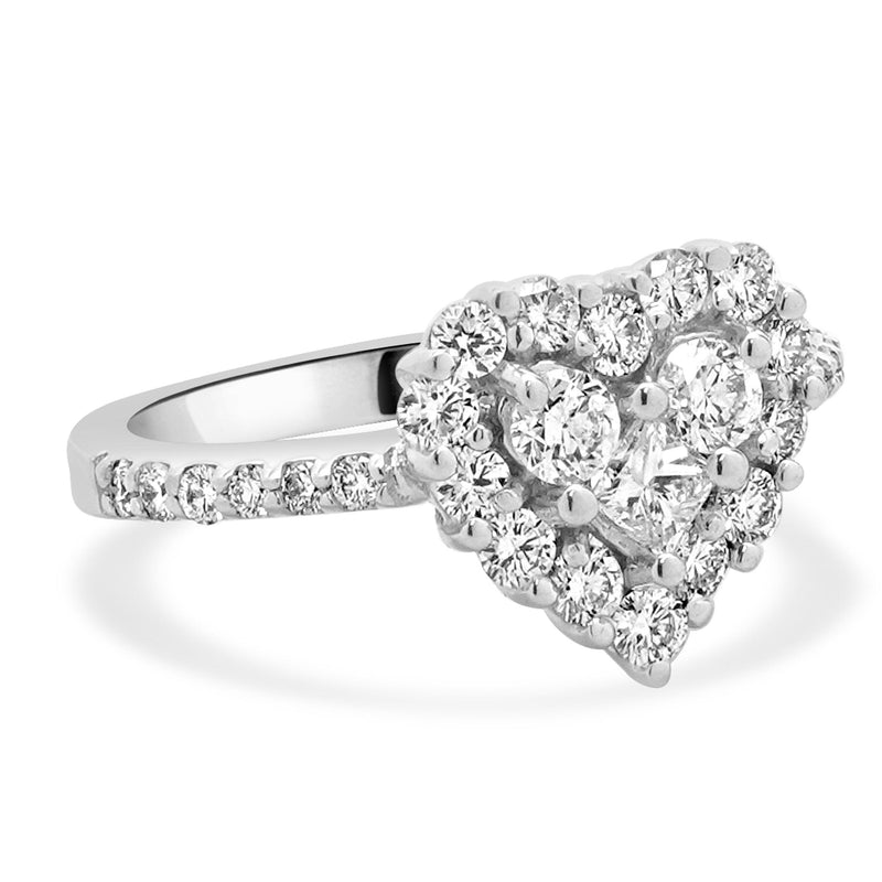 Effy 14 Karat White Gold Diamond Heart Ring