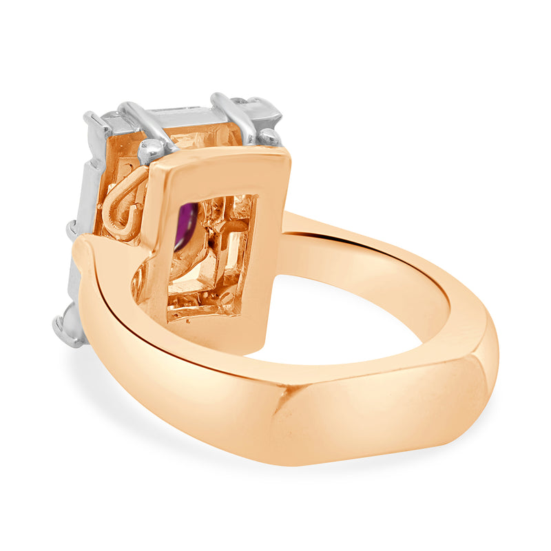 14 Karat Rose Gold Ruby and Diamond Cocktail Ring