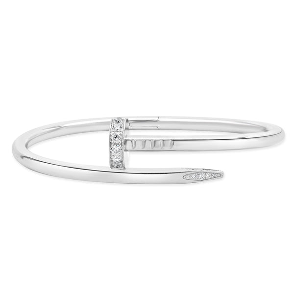 Cartier 18 Karat White Gold Diamond Juste Un Clou Bracelet