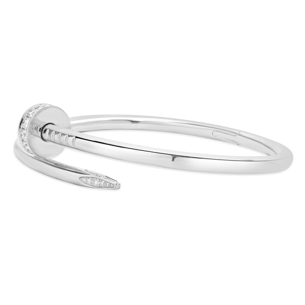 Cartier 18 Karat White Gold Diamond Juste Un Clou Bracelet