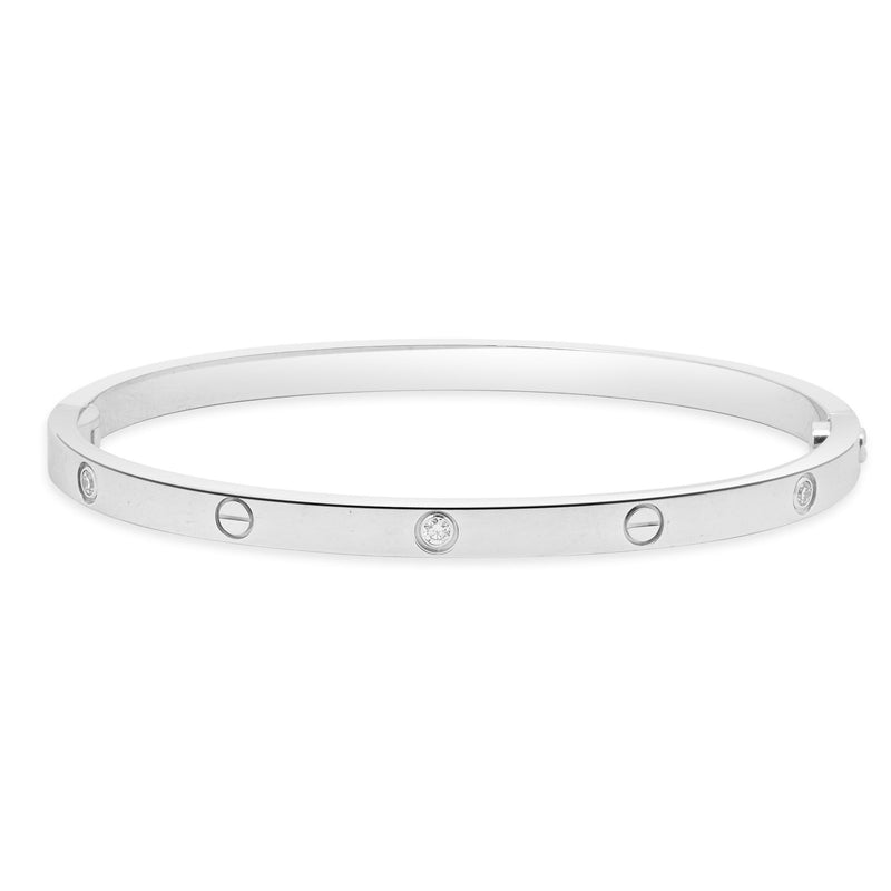 Cartier 18 Karat White Gold Skinny Diamond Love Bracelet