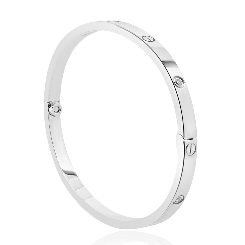 Cartier 18 Karat White Gold Skinny Diamond Love Bracelet