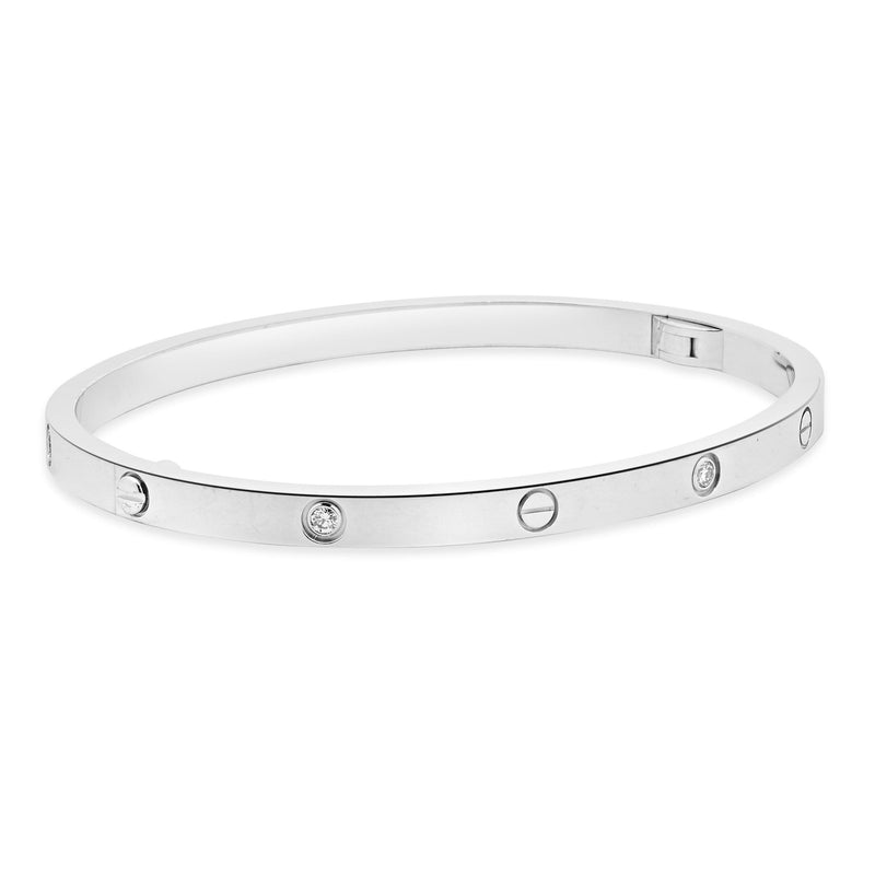 Cartier 18 Karat White Gold Skinny Diamond Love Bracelet