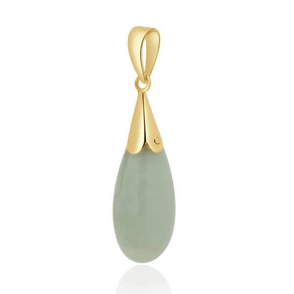 14 Karat Yellow Gold Jade Pendant