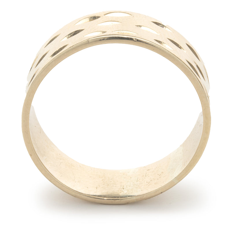 14 Karat Yellow Gold 8MM Grooved Band