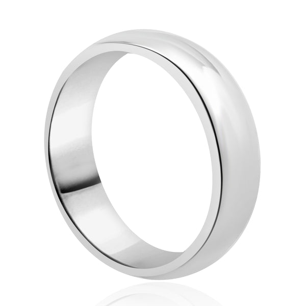 14 Karat White Gold 6MM Comfort Fit Band