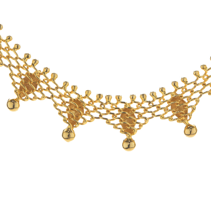 18 Karat Yellow Gold Ornate Custom Designed Link Necklace