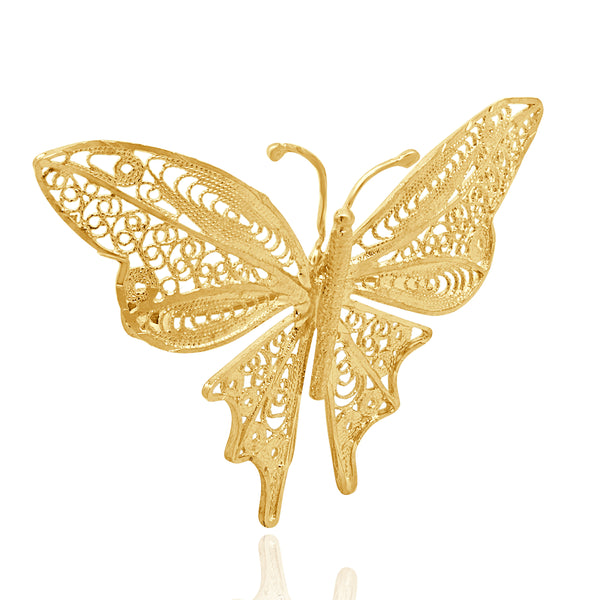 14 Karat yellow Gold Butterfly Pin