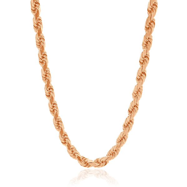 10 Karat Rose Gold 8MM Rope Chain Necklace