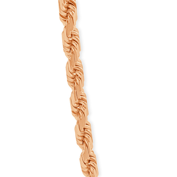 10 Karat Rose Gold 8MM Rope Chain Necklace