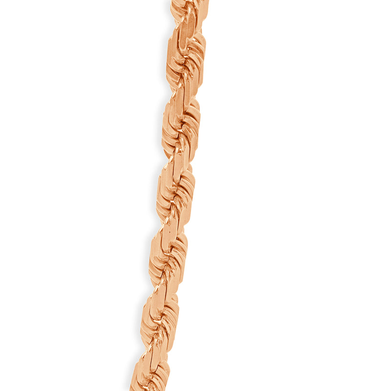 10 Karat Rose Gold 8MM Rope Chain Necklace