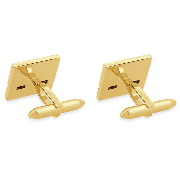 18 Karat Yellow Gold Rainbow Sapphire and Diamond Cufflinks