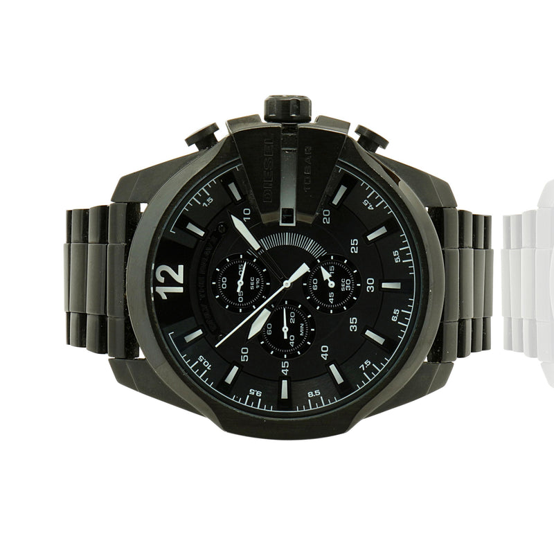 Diesel Black Stainless Steel Mega Chief Chronograph 55mm