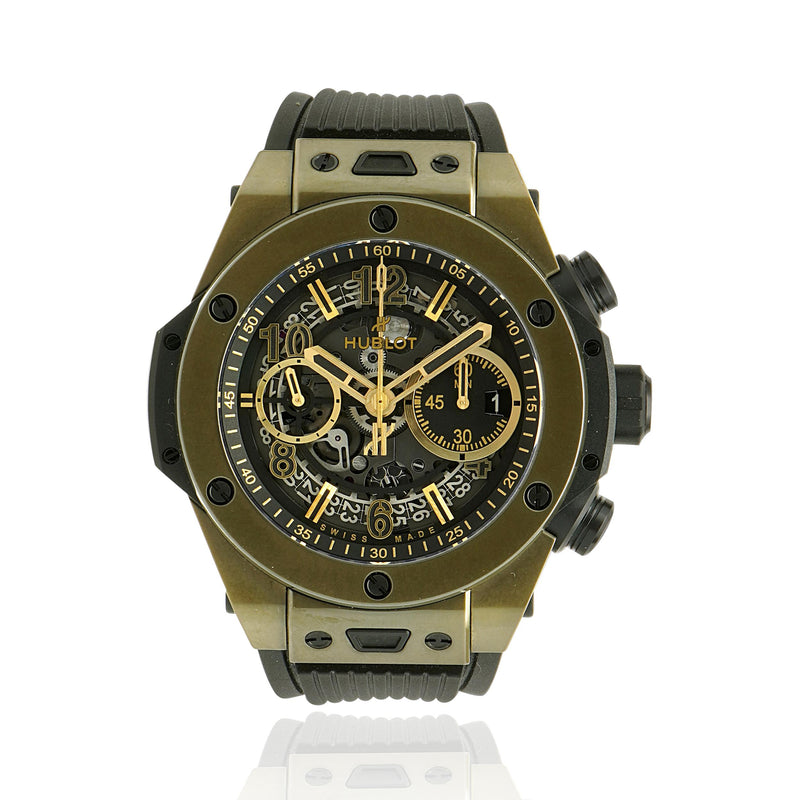 Hublot Ceramic 18 Karat Big Bang Chronograph Unico Magic Gold