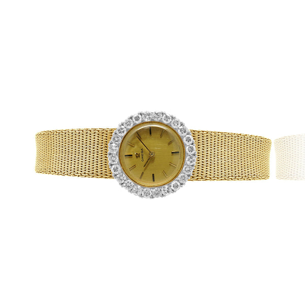 Omega 18K Yellow Gold Ladies Diamond Dress Watch