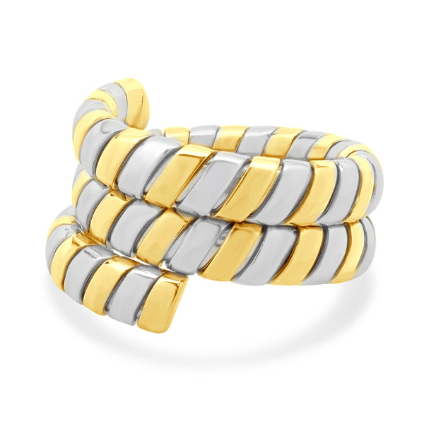 Bulgari 18 Karat Yellow Gold & Stainless Steel Tubogas Ring