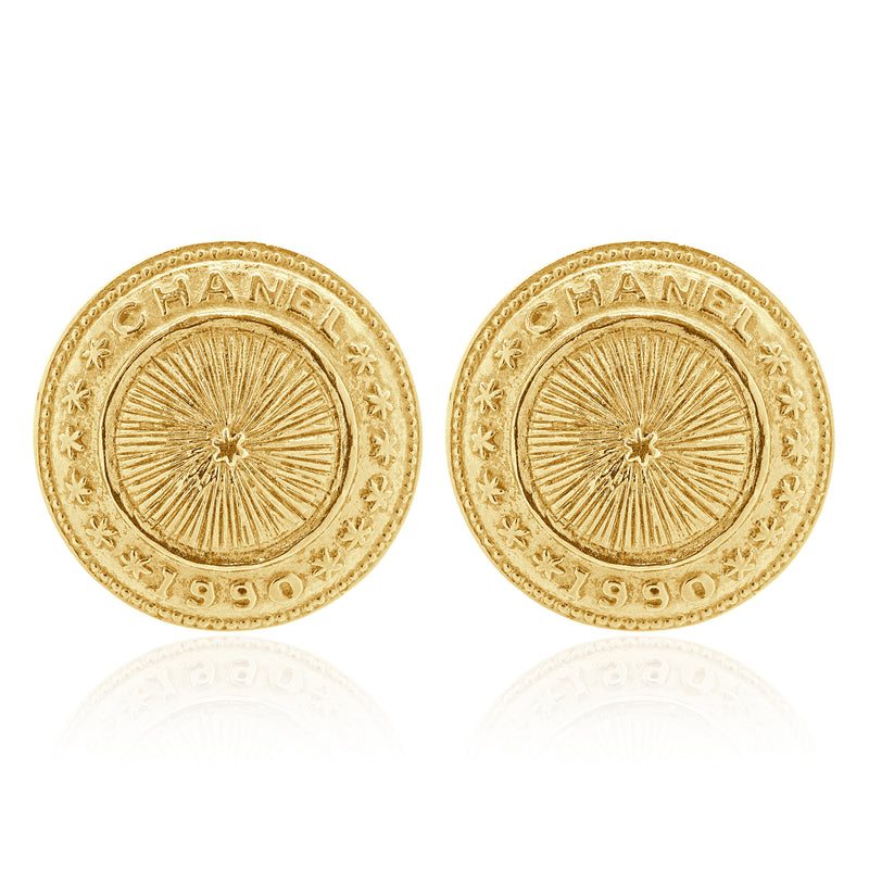 Chanel 1990 Medallion Earrings