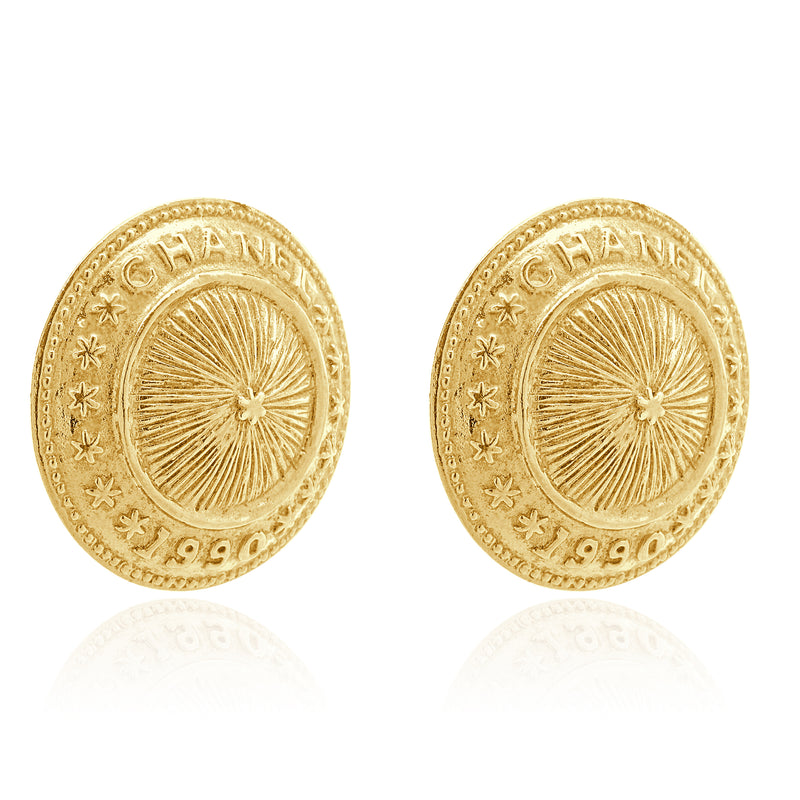 Chanel 1990 Medallion Earrings