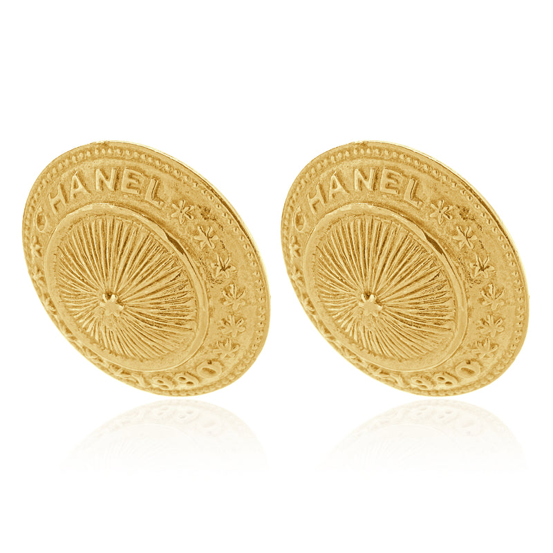 Chanel 1990 Medallion Earrings