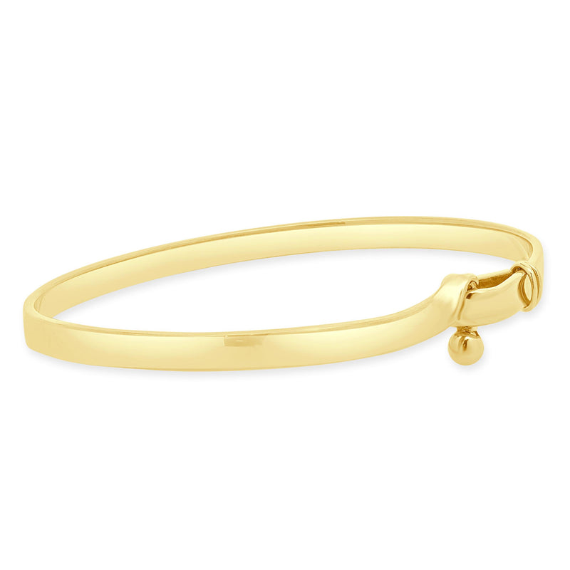 Tiffany & Co. 18 Karat Yellow Gold Hook & Eye Bangle Bracelet