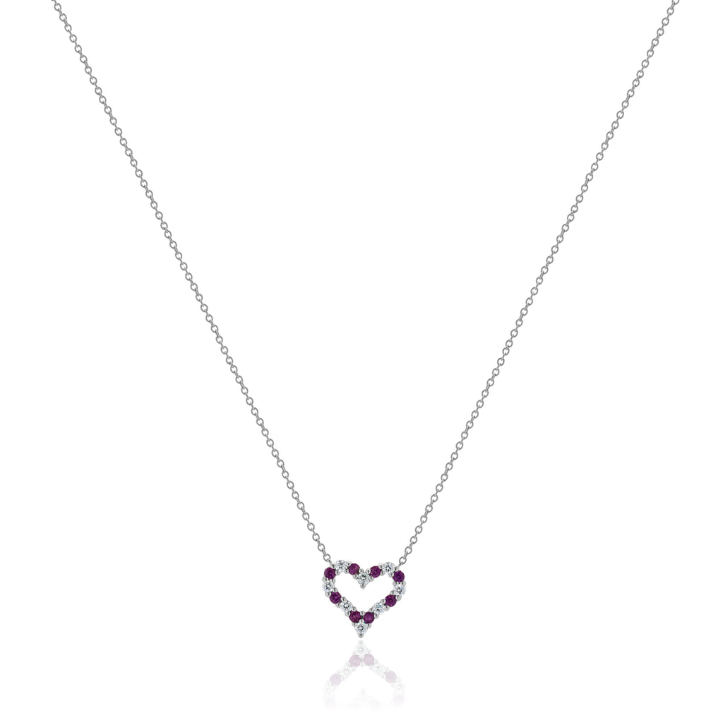 Tiffany & Co. Platinum Diamond and Pink Sapphire Open Heart Necklace – The  Estate Watch And Jewelry Company®