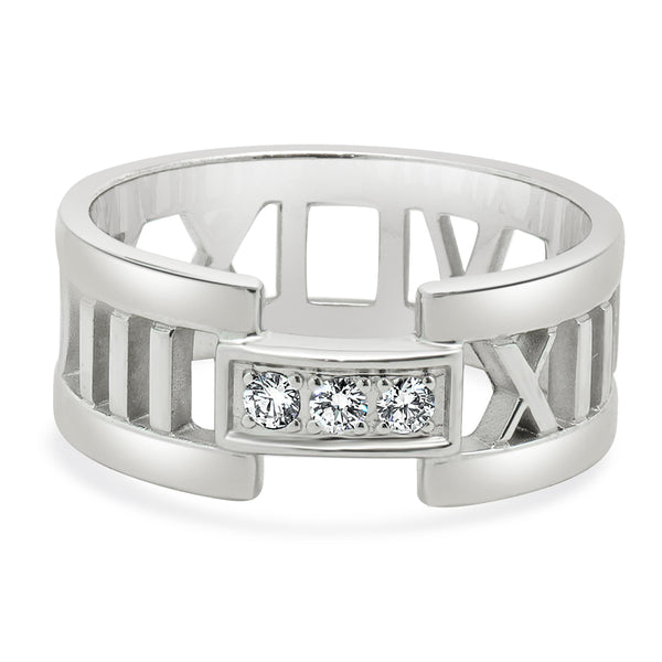 Tiffany & Co. 18 Karat White Gold Diamond Atlas Ring