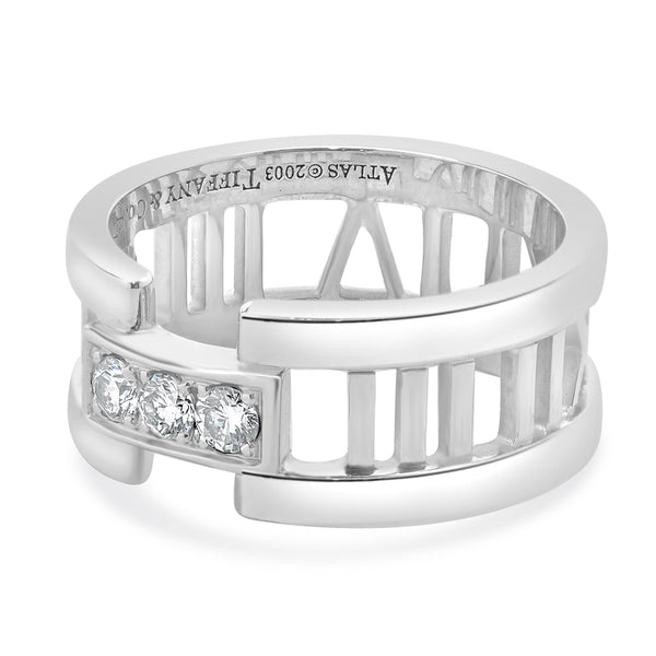 Tiffany & Co. 18 Karat White Gold 2003 Diamond Atlas Band