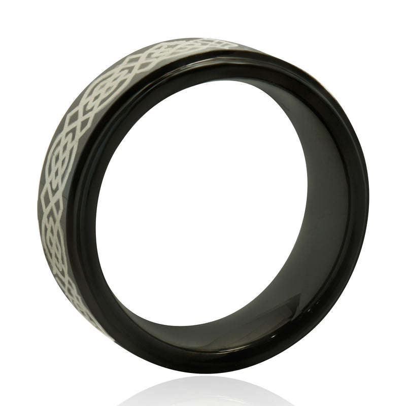 Black 8MM Tungsten Celtic Knot Ring