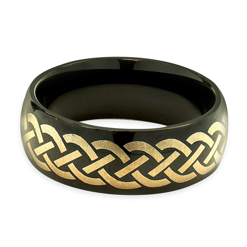 Black Tungsten 8MM Celtic Knot Ring