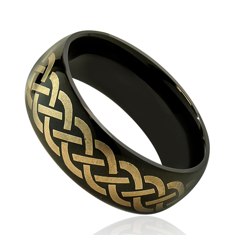 Black Tungsten 8MM Celtic Knot Ring