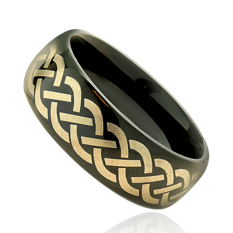 Black Tungsten 8MM Celtic Knot Ring