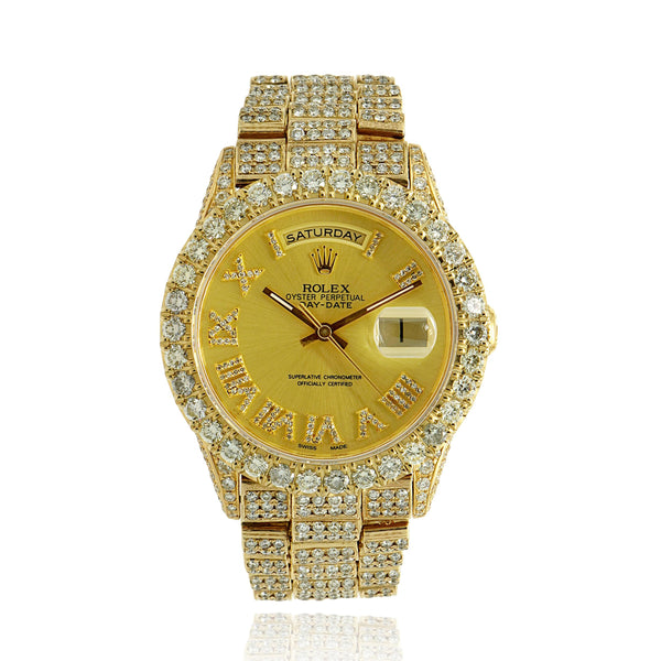 Rolex 18 Karat Yellow Gold Day-Date President Custom Diamond 36mm