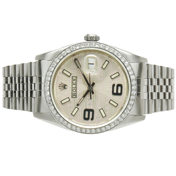 Rolex Stainless Steel Datejust 36mm Custom Dial and Custom Bezel