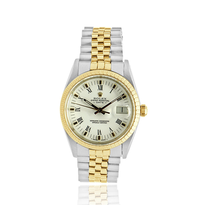 Rolex Two Tone Yellow Gold Datejust Roman Dial 34mm