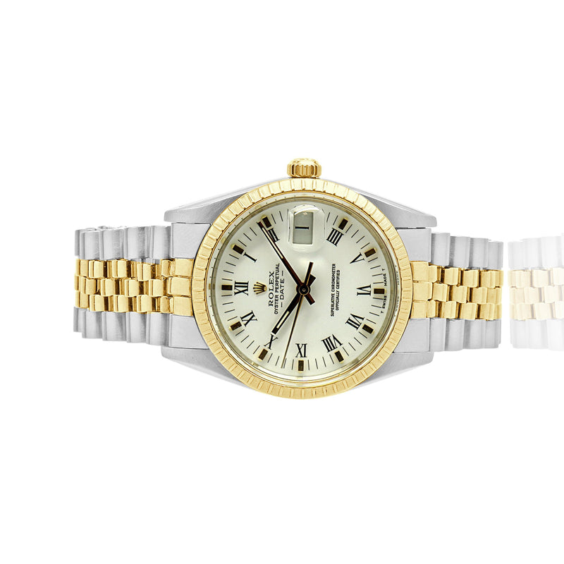 Rolex Two Tone Yellow Gold Datejust Roman Dial 34mm