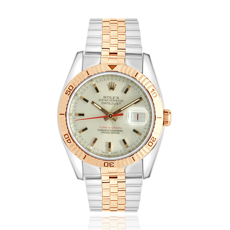 Rolex 18 Karat Rose Gold and Stainless Steel Turn-O-Graph Datejust 36