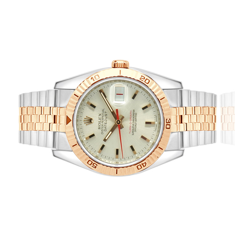 Rolex 18 Karat Rose Gold and Stainless Steel Turn-O-Graph Datejust 36