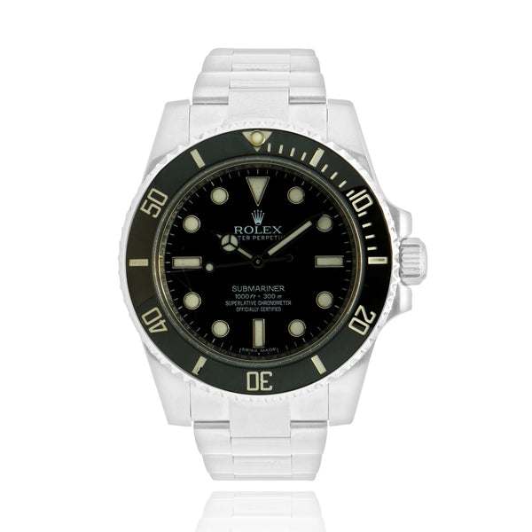 Rolex Stainless Steel No-Date Submariner Black/Black 40MM