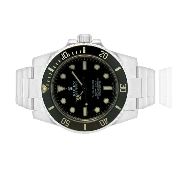 Rolex Stainless Steel No-Date Submariner Black/Black 40MM