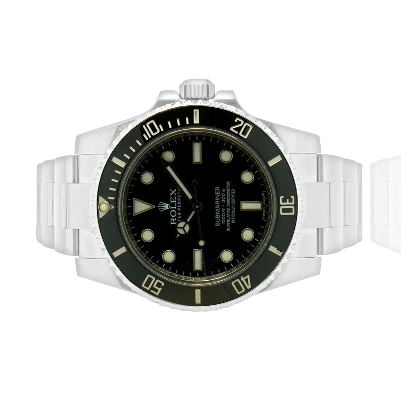 Rolex Stainless Steel No-Date Submariner Black/Black 40MM