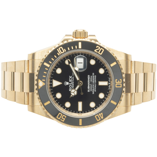 Rolex 18 Karat Yellow Gold Submariner Black / Black 41MM