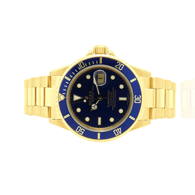 Rolex 18 Karat Yellow Gold Submariner Blue / Blue 40MM