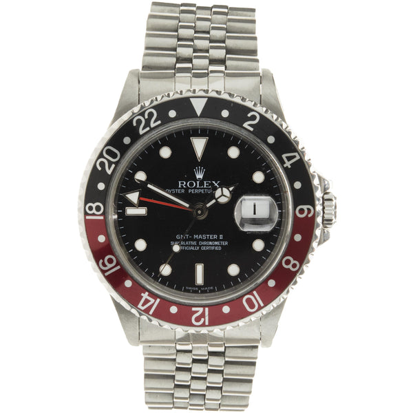 Rolex Stainless Steel GMT Master II Black/Red “Coke”