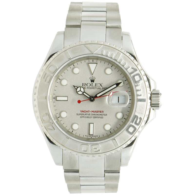 Rolex Stainless Steel Yachtmaster with Platinum Bezel 40mm