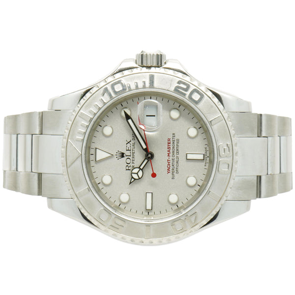 Rolex Stainless Steel Yachtmaster with Platinum Bezel 40mm