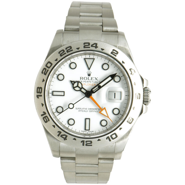 Rolex Stainless Steel Explorer II White Dial 42mm