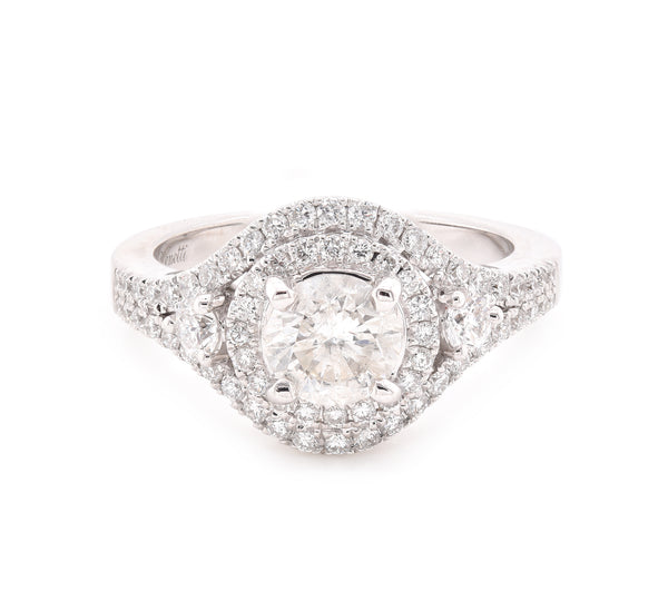 14 Karat White Gold Diamond Engagement Ring