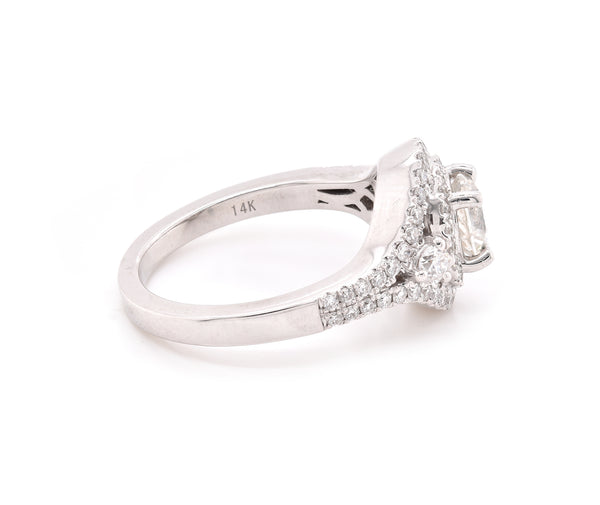 14 Karat White Gold Diamond Engagement Ring