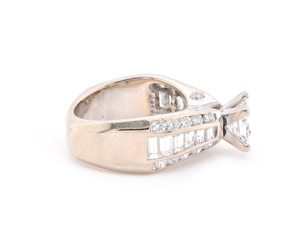 14 Karat White Gold Diamond Engagement Ring